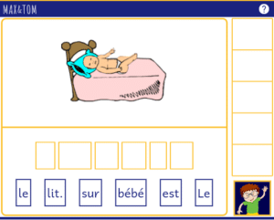 Jeu en ligne pour apprendre à lire - Ecrire des phrases avec des mots en é