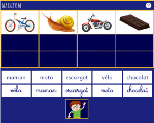 Jeu en ligne pour apprendre à lire - Associer l'image et les mots en o dans différentes écritures