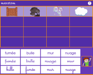 Jeu en ligne pour apprendre à lire - Associer l'image et les mots en U dans différentes écritures