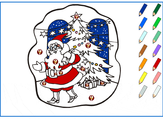 Coloriage de Noël pour apprendre les couleurs en espagnol - 5