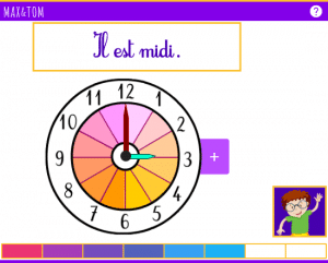 Pendule en ligne pour apprendre l'heure