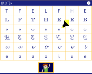 Jeu en ligne pour apprendre à lire - Reconnaître la lettre E