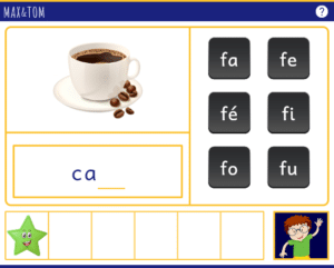 Jeu en ligne pour apprendre à lire - Complète avec la bonne syllabe en F