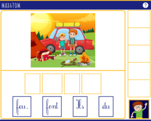 Jeu en ligne pour apprendre à lire - Ecrire des phrases avec des mots en f