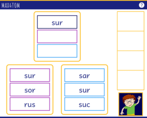 Jeu en ligne pour apprendre à lire - Reconnaître des voisins orthographiques en S