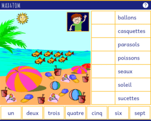 Jeu en ligne pour apprendre à lire - Lire les nombres de 1 à 7 écrits en lettres