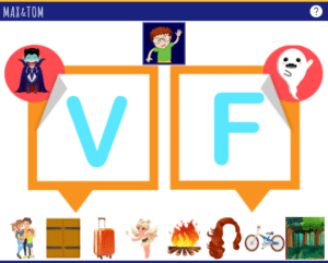 Jeu en ligne pour apprendre à lire - Confusion des sons v et f