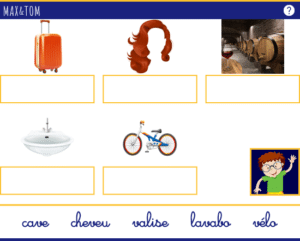 Jeu en ligne pour apprendre à lire - Ecrire des mots en V