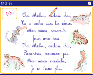 Jeu en ligne pour apprendre à lire - Reconnaître la lettre m