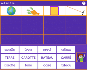 Jeu en ligne pour apprendre à lire - Associer l'image et les mots en R dans différentes écritures