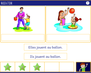 Jeu en ligne pour apprendre à lire - Lire des phrases avec les pronoms personnels il/elle/ils/elles
