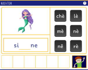 Jeu en ligne pour apprendre à lire - Je fabrique des mots en è