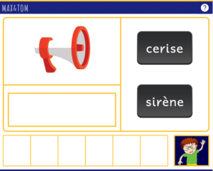 Jeu en ligne pour apprendre à lire - Je lis le mot que j'entends