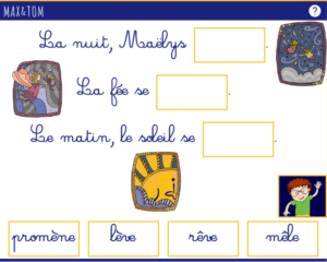 Jeu en ligne pour apprendre à lire - Je complète des phrases avec des mots en è