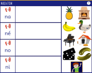 Jeu en ligne pour apprendre à lire - J'entends des syllabes en "n"