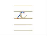 Ecrire la lettre c en minuscule attachée