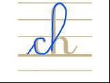 Ecrire les lettres ch en minuscule attachée