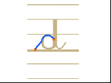 Ecrire la lettre d en minuscule attachée
