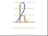 Ecrire la lettre h en minuscule attachée