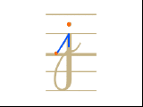Ecrire la lettre j en minuscule attachée