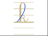 Ecrire la lettre k en minuscule attachée