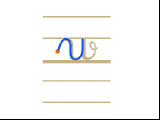 Ecrire la lettre w en minuscule attachée