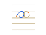 Ecrire la lettre x en minuscule attachée