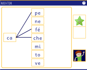 Jeu en ligne pour apprendre à lire - Je fabrique des mots en c