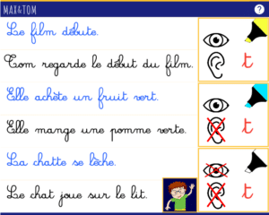 Jeu en ligne pour apprendre à lire - Je lis des mots avec la lettre t