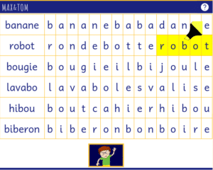 Grille de Mots cachés en ligne - Trouver les mots en b