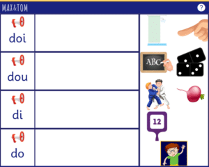 Jeu en ligne pour apprendre à lire - Discrimination auditive de syllabes avec le son d