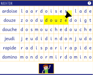 Grille de Mots cachés en ligne - Trouver les mots en d