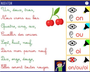 Jeu en ligne pour apprendre à lire - Je lis des mots avec on / ou / oi