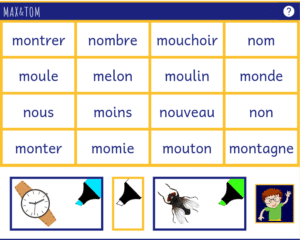 Jeu en ligne pour apprendre à lire - Lire des mots avec on/ou