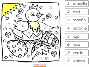 Coloriage codé à imprimer - Espagnol