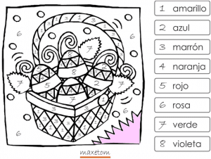 Coloriage codé à imprimer - Espagnol