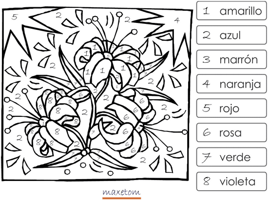Coloriage codé à imrpimer - Espagnol