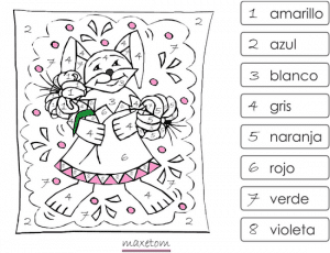 Coloriage codé à imprimer - Espagnol