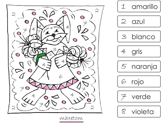 Coloriage codé à imprimer - Espagnol