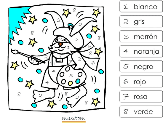 Coloriage codé à imprimer - Espagnol