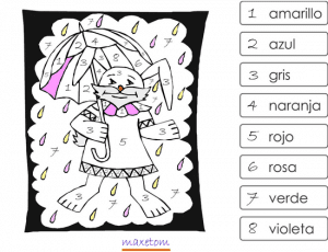 Coloriage codé à imprimer - Espagnol