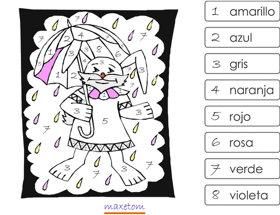 Coloriage codé à imprimer - Espagnol