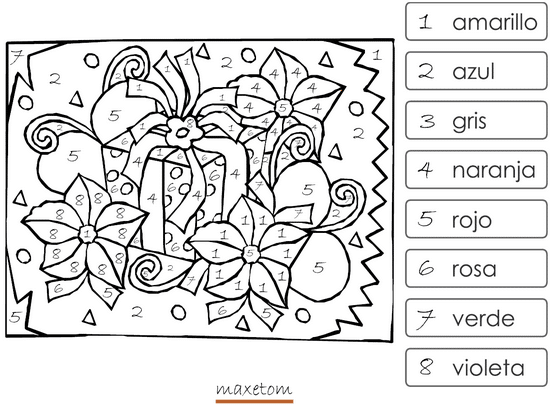 Coloriage codé à imrpimer - Espagnol