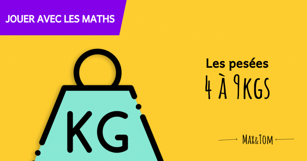 Jeux éducatifs pour apprendre à utiliser une balance - Pesées de 4 à 9 kg