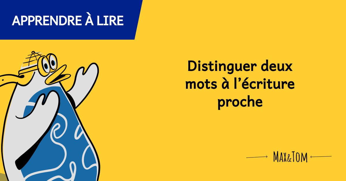 Jeux pour apprendre à lire - Distinguer deux mots à l'écriture proche